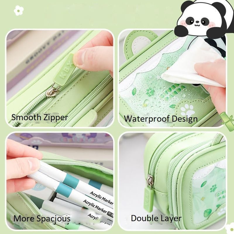 Parshya Pencil Pouch Double Layer EVA Cute Pencil Box Aesthetic Pencil Case for Girls Large Capacity Pen Pencil Pouch Multifunctional Stationery Organizer for School (New Cololo Pouch) - Image 4