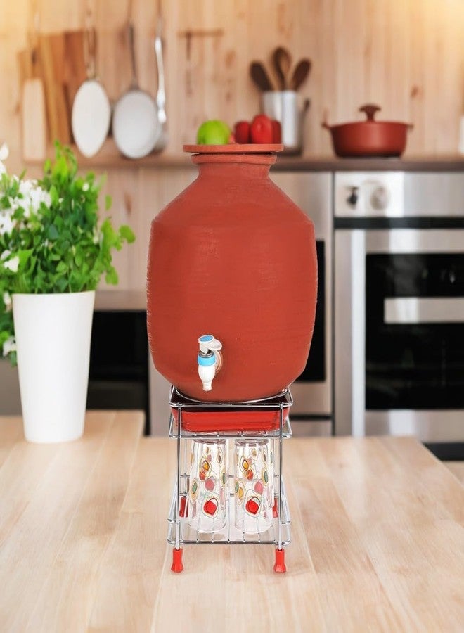 Homify Steel Stand Heavy Duty Matka Stand with Bottom Tray | Rust-Resistant, Durable & Space-Saving Design Pot Stand with Round Surface Stand Water Dispenser Stand - Image 3