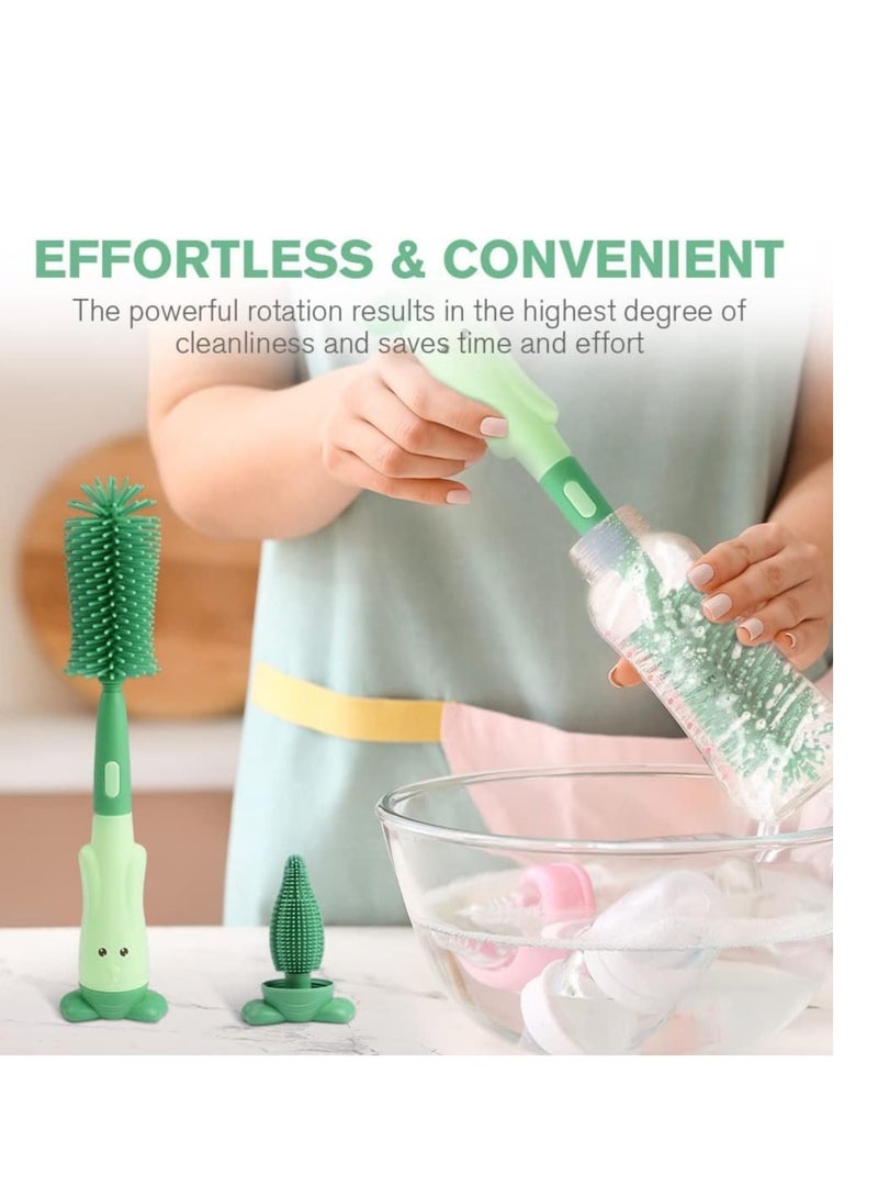 Excefore Baby Bottle Brush, 3 in 1Baby Bottle Cleaning Kit, Pacifier Brush, Straw Brush, Long Handle Cleaning Tool, Food Grade Silicone, for Cleaning Water Bottles Baby Bottles Glass Cup Thermoses  - Image 3