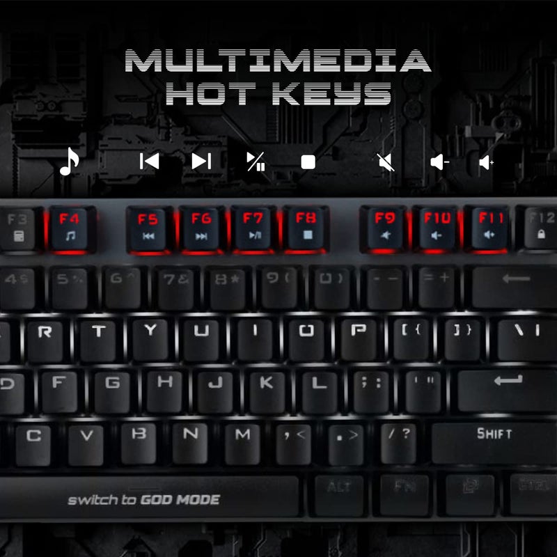 Cosmic Byte لوحة مفاتيح ميكانيكية CB-GK-28 فانث محدثة مع مفاتيح أوتيمو حمراء قابلة للتبديل وإضاءة LED قوس قزح (أسود/رمادي) - Image 5