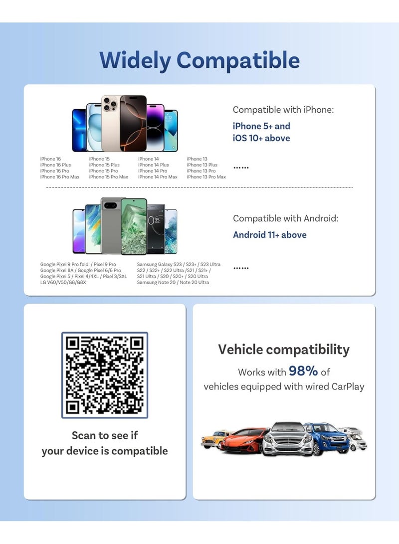 Ottocast Play2Video Ultra Wireless CarPlay & Android Auto AI Box – All-in-One Adapter with Netflix, YouTube, Prime Video, IPTV | Dual-Band 5G WiFi, Bluetooth 5.4 | 4GB RAM 32GB ROM | Plug & Play - Image 3