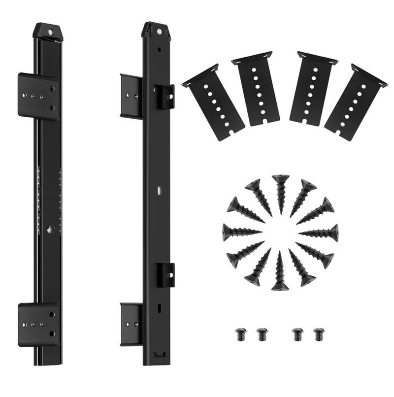FRMSAET Sliding Keyboard Drawer Tray Hardware 12/14/16/18 inches Slides Heavy Duty Metal Slides Keyboard Slides Mounting Accessories/Ideal for Under Desk Kitchen Cabinet Drawer (12 inches, Black) - Image 1