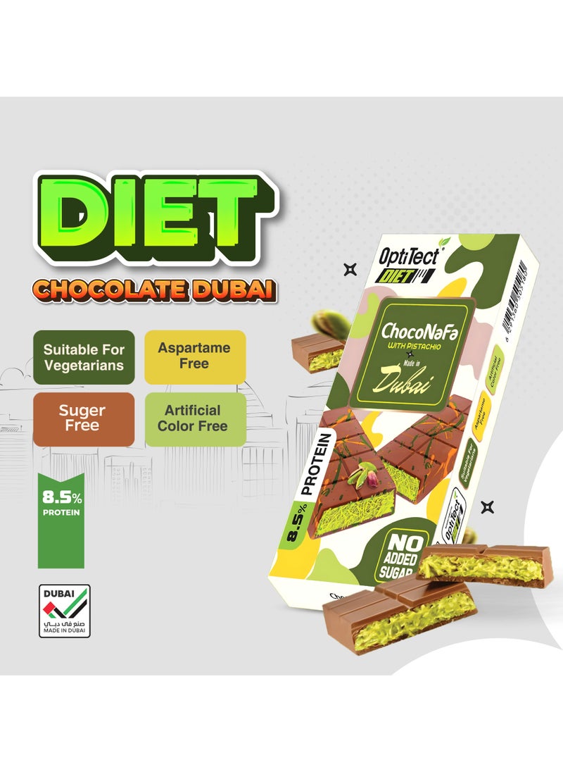 OptiTect Dubai Chocolate - Diet Choconafa With Pistachio, 100 Gm, 8.5% PROTEIN, Suitable For Vegetarians  - Image 5
