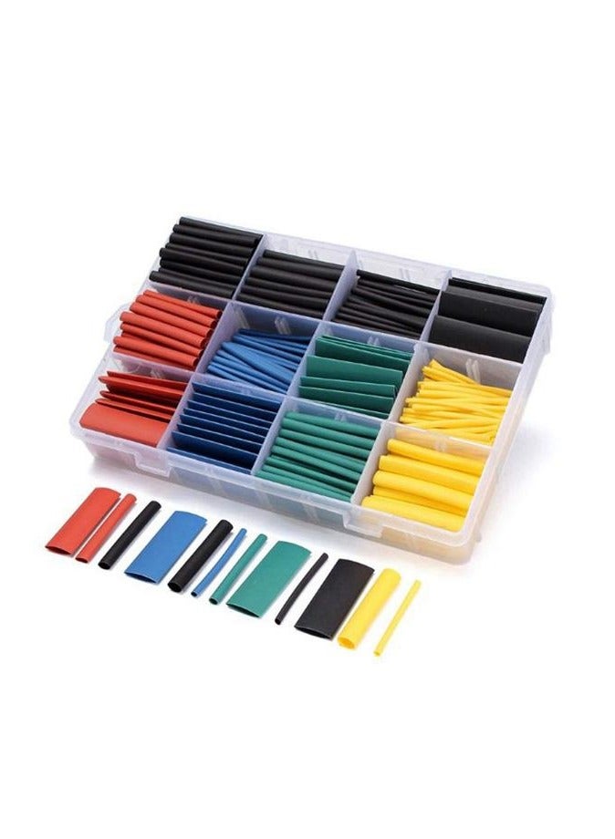 530pcs Multi-Color Heat Shrink Kit Box