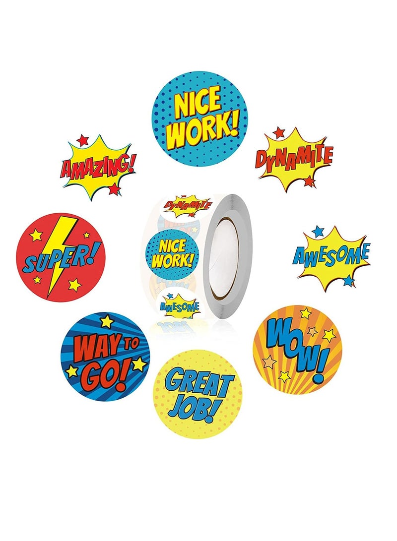 Loquat 500PCS Superhero Incentive Stickers Teacher Reward Sticker Motivational Positive Stickers for Kids, Student - Image 1