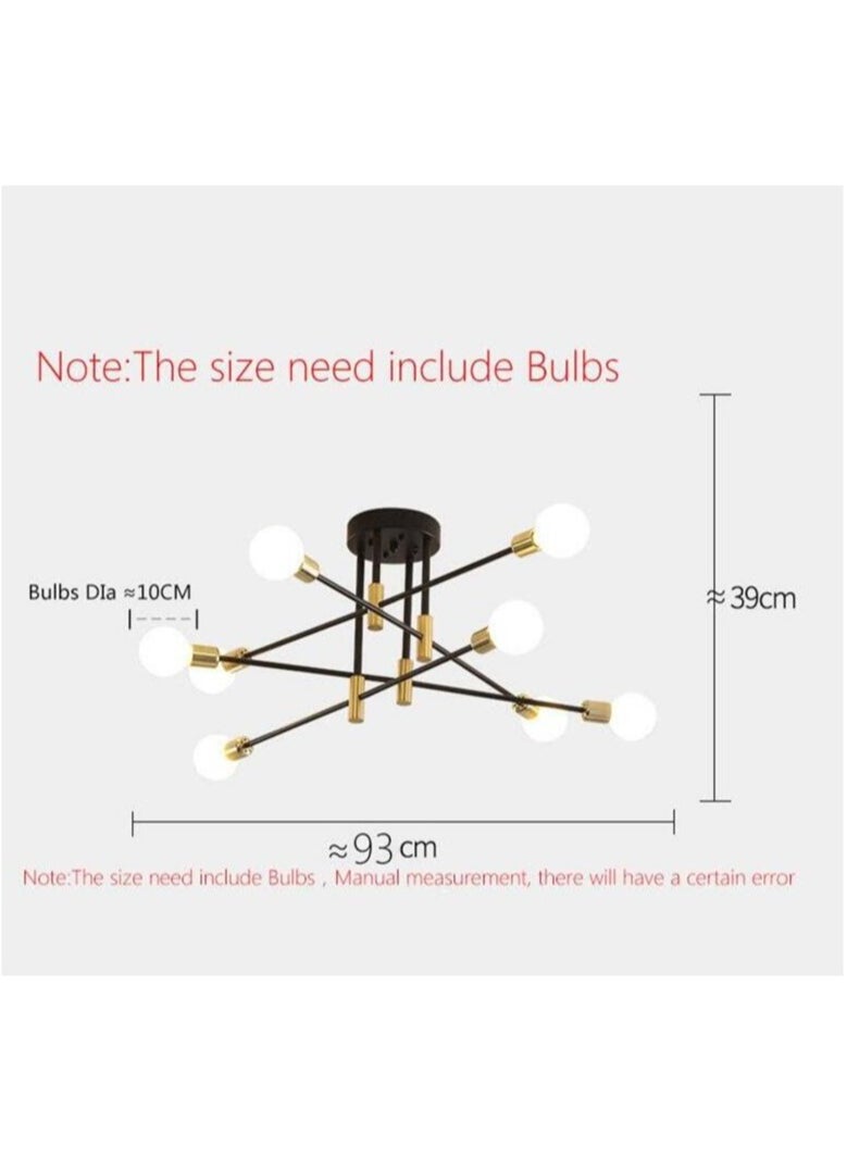 Generic 8 Head Sputnik Chandelier Modern Ceiling Lighting Adjustable Industrial Ceiling Pendant Light Fixture for Kitchen Living Dining Room  - Image 5