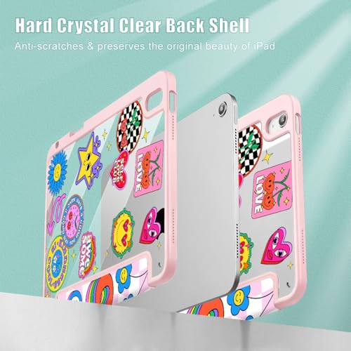 May Chen for iPad (A16) 11th Generation Case 11 Inch 2025, iPad 10th Gen Case 2022 10.9 inch, Built-in Pencil Holder with Shockproof Cover Clear Back Shell Auto Wake/Sleep, Groovy - Image 4