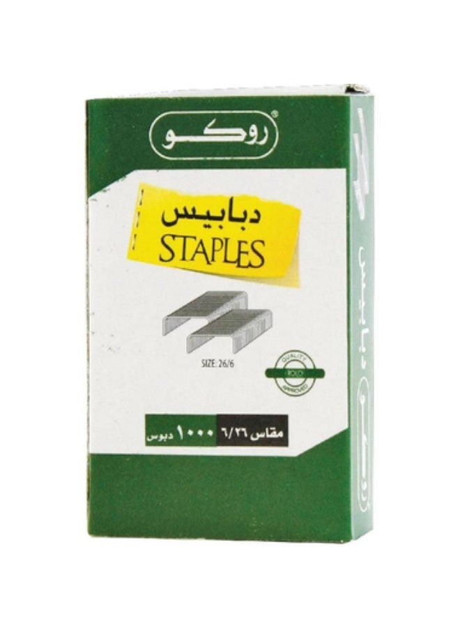 دبابيس قياسية مقاس الدبوس 26/6 (سُمك 0.5 مم) نصف شريط