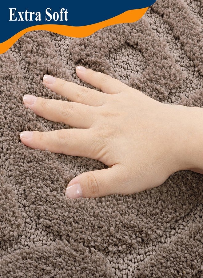 Ileading Bathroom Rugs Sets 5 Piece, Ultra Soft Absorbent Bath Mat for Bathroom, Non Slip Washable Bath Rug Set with Toilet Cover, Plush Bath Runner and U-Shaped Contour Toilet Rug, Coffee - Image 4