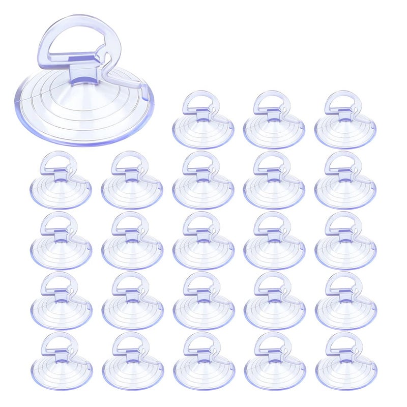KITUREK 24PCS Car Glass Windshield Sunshade Suction Cups PVC Sucker Car Window Shade Suction Cups Pull Ring Sun Visor Suction Cup Hooks Mini Adsorption Holder for Car Kitchen Bathroom Office Transparent - Image 3