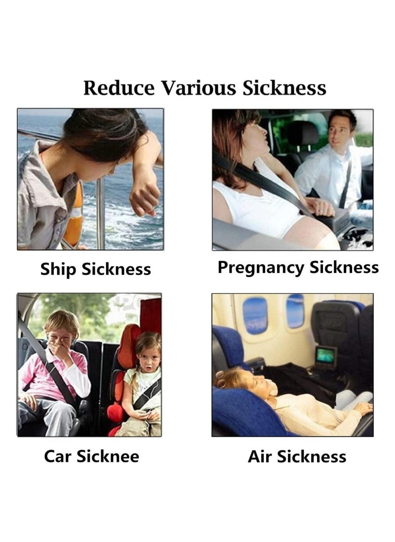 Generic - 3 Pairs Motion Sickness Nausea Relief Wristbands Travel Acupressure rings for Car airliner Sea Sickness Adult Children Black Grey Blu - Image 1