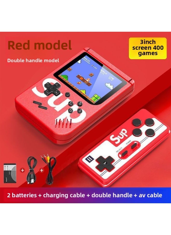 Generic [Shake Voice Same] Handheld Game Machine 400 Games Classic Nostalgic SUP Double Charging Game Machine-Product Color:Red [ 43.0inch Games] Hd Color Screen - Double [2 Batteries + Android Charging  - Image 1