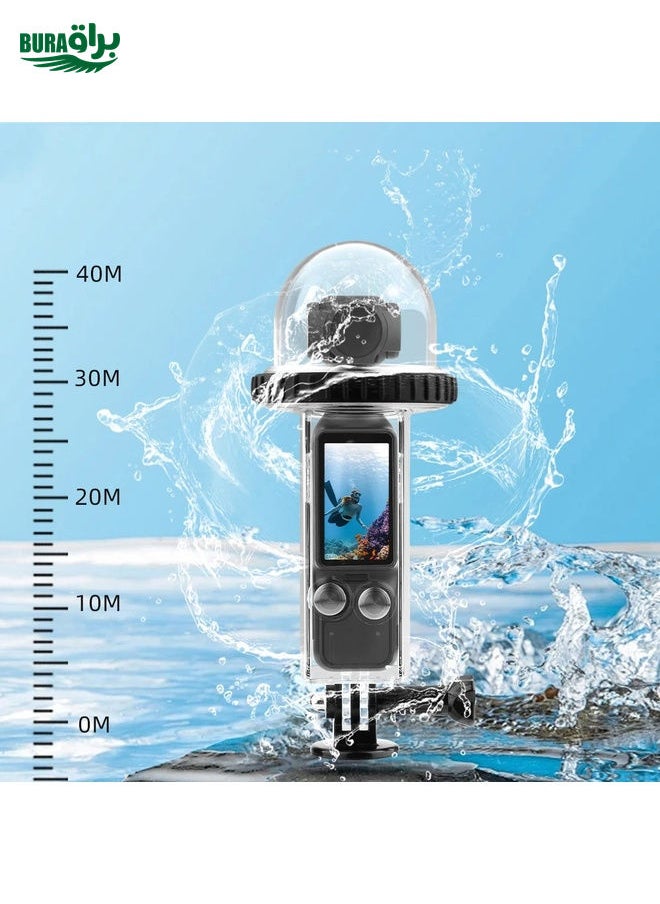 BURAQ For DJI Osmo Pocket 3 BRDRC 40m Depth Waterproof Case Diving Housing Cover(Black Handle)  - Image 2