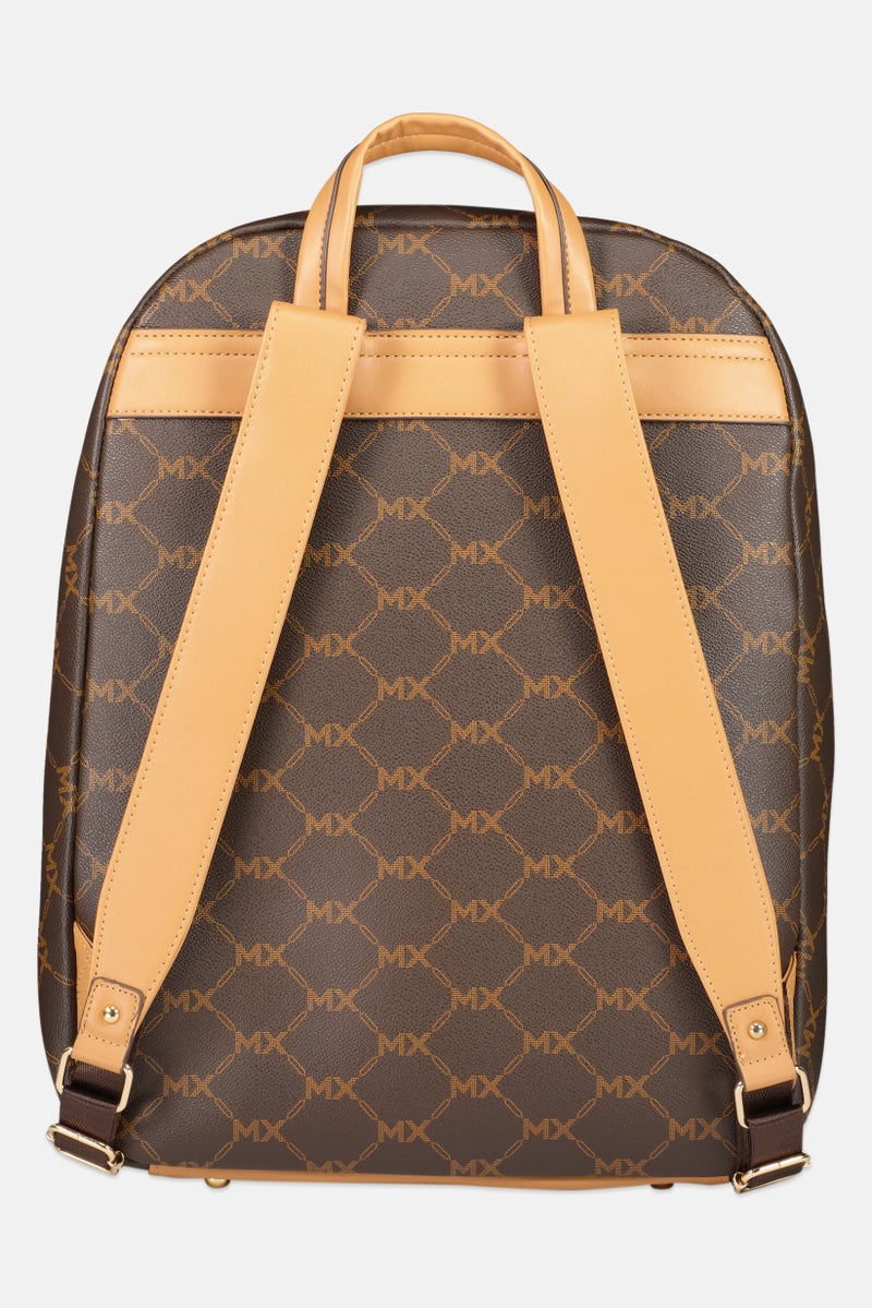 Max Studio Women Brand Logo Backpack, Brown - Image 2