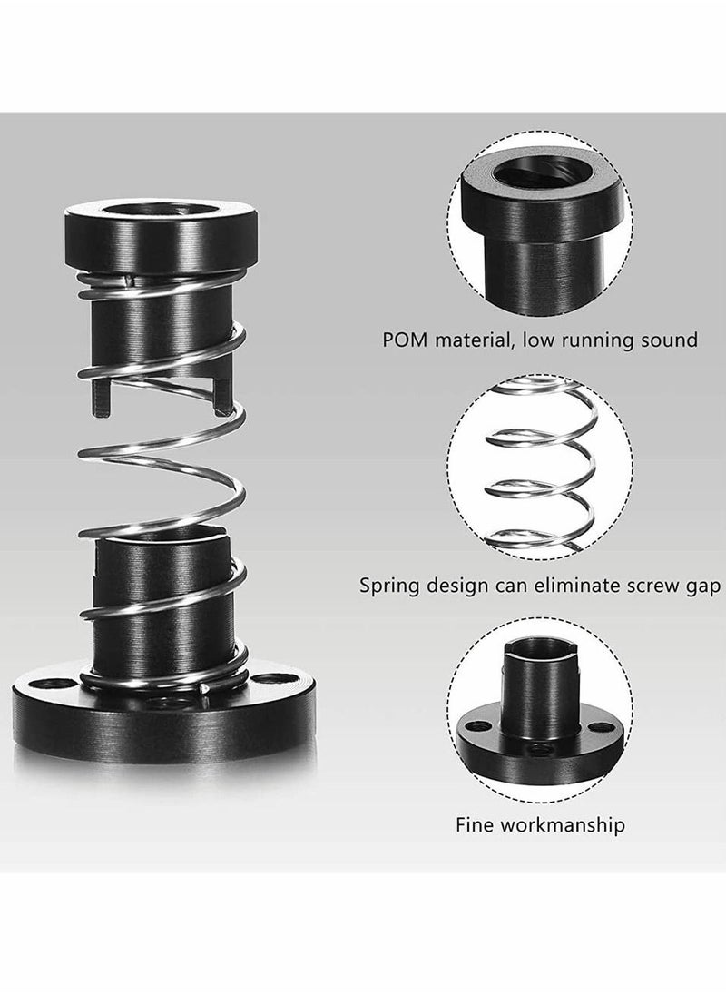 SYOSI - 2 Pack TR8x4 T8 POM Anti Backlash Nuts for Ender 5, for Pro, for Plus 3D Printer, Pitch 2mm Lead 4mm Acme Threaded Rod Eliminate The Gap Spring, Threaded Rod Lead Screws DIY CNC 3D Printer Parts - Image 1