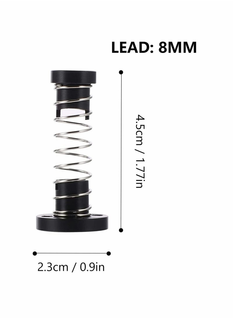 SYOSI - 2 Pack TR8x4 T8 POM Anti Backlash Nuts for Ender 5, for Pro, for Plus 3D Printer, Pitch 2mm Lead 4mm Acme Threaded Rod Eliminate The Gap Spring, Threaded Rod Lead Screws DIY CNC 3D Printer Parts - Image 1