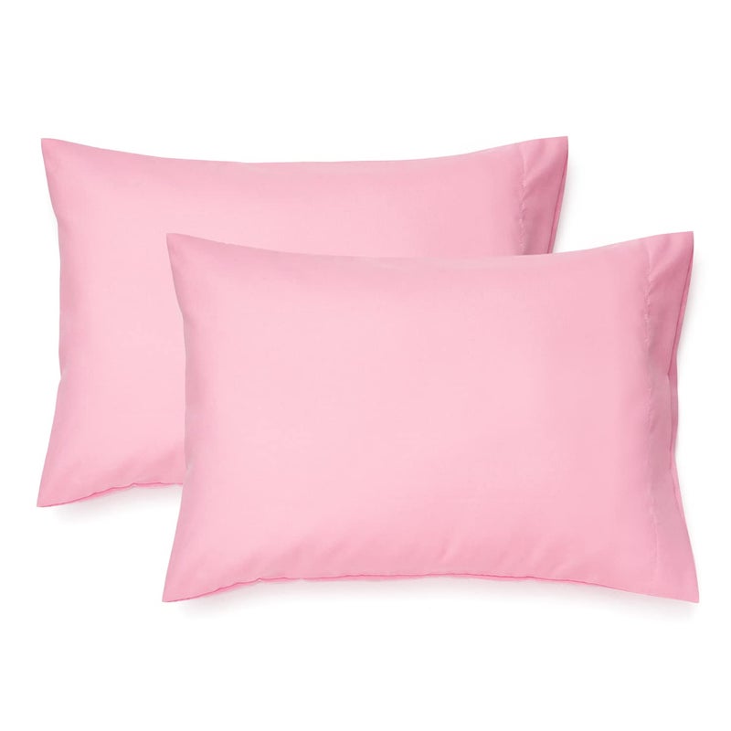 أغطية وسائد الأطفال من EXQ Home 13x18 مجموعة من 2 أغطية وسائد صغيرة تناسب وسادة الأطفال بحجم 12x16 13x18 أغطية وسائد للأطفال 2 عبوة قابلة للغسل في الغسالة مع إغلاق ظرفي وردي