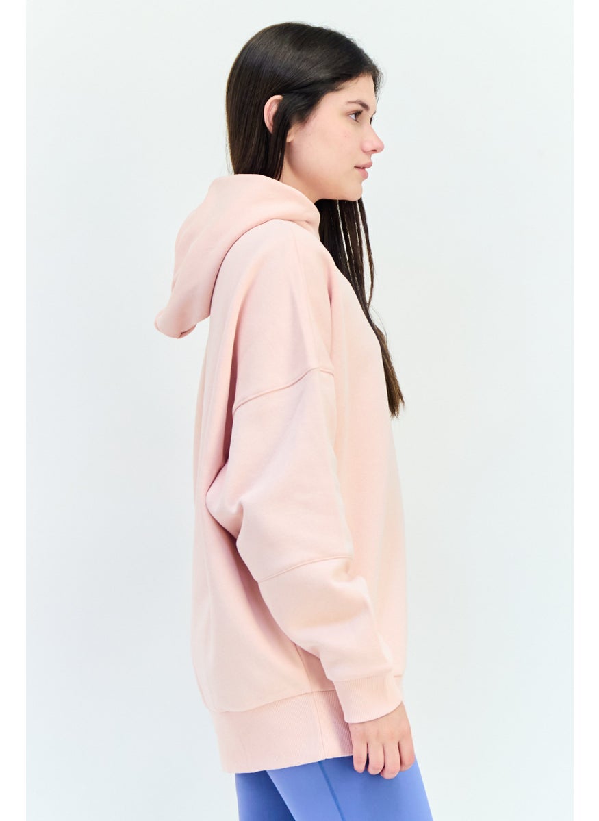 Reebok Women Sportswear Fit Long Sleeves Outdoor Hoodie, Pink  - Image 3