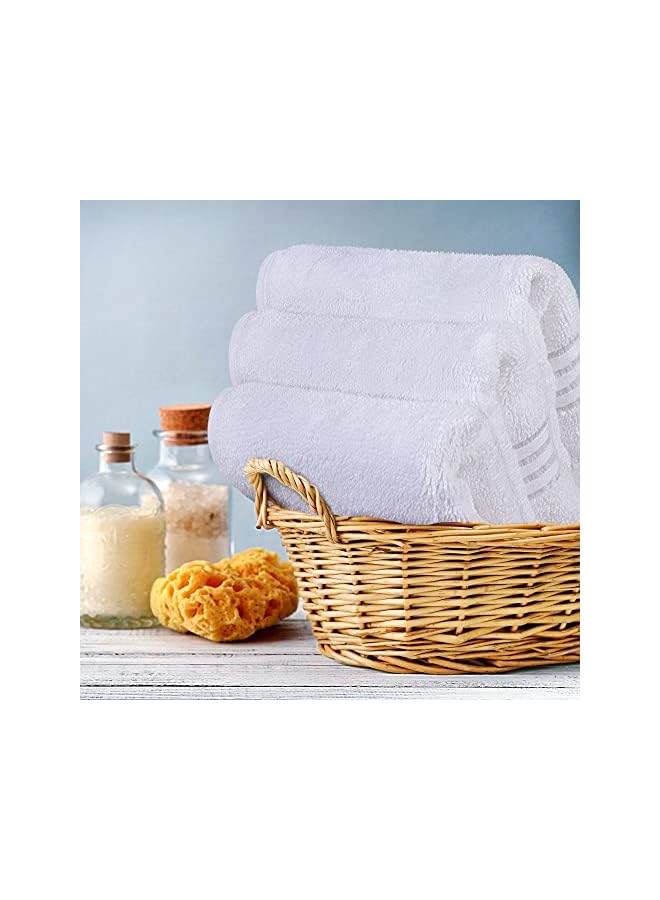 The Bros Washcloth Set - Premium 100% Ring Spun Cotton - Quick Dry, Highly Absorbent, Soft Feel Towels, Perfect for Daily Use (Pack of 4) (12 x 12, White) - Image 5