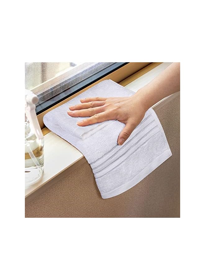 The Bros Washcloth Set - Premium 100% Ring Spun Cotton - Quick Dry, Highly Absorbent, Soft Feel Towels, Perfect for Daily Use (Pack of 4) (12 x 12, White) - Image 4