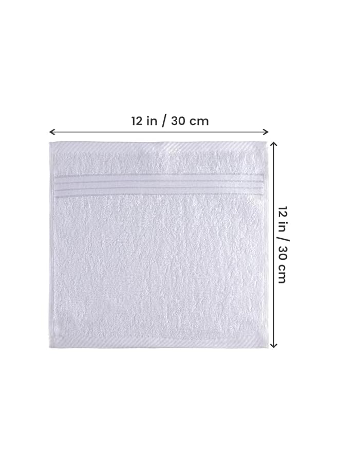 The Bros Washcloth Set - Premium 100% Ring Spun Cotton - Quick Dry, Highly Absorbent, Soft Feel Towels, Perfect for Daily Use (Pack of 4) (12 x 12, White) - Image 2