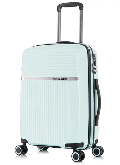 كابينبرو Light Weight PP Fashion Trolley Luggage Expandable Hard Case Carry on Suitcase with Safe Zipper and 4 Quite 360° Double Spinner Wheels CP002 Mint