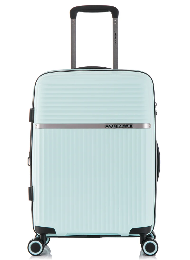 CABINPRO Light Weight PP Fashion Trolley Luggage Expandable Hard Case Carry on Suitcase with Safe Zipper and 4 Quite 360° Double Spinner Wheels CP002 Mint