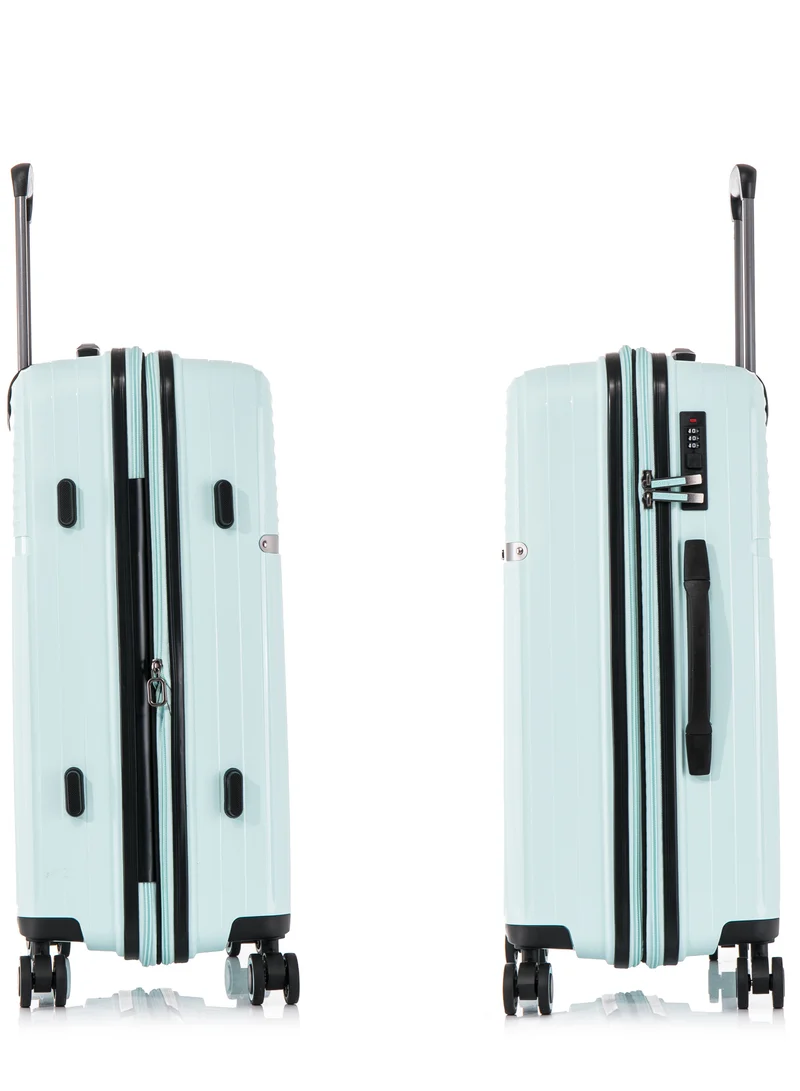 CABINPRO Light Weight PP Fashion Trolley Luggage Expandable Hard Case Carry on Suitcase with Safe Zipper and 4 Quite 360° Double Spinner Wheels CP002 Mint