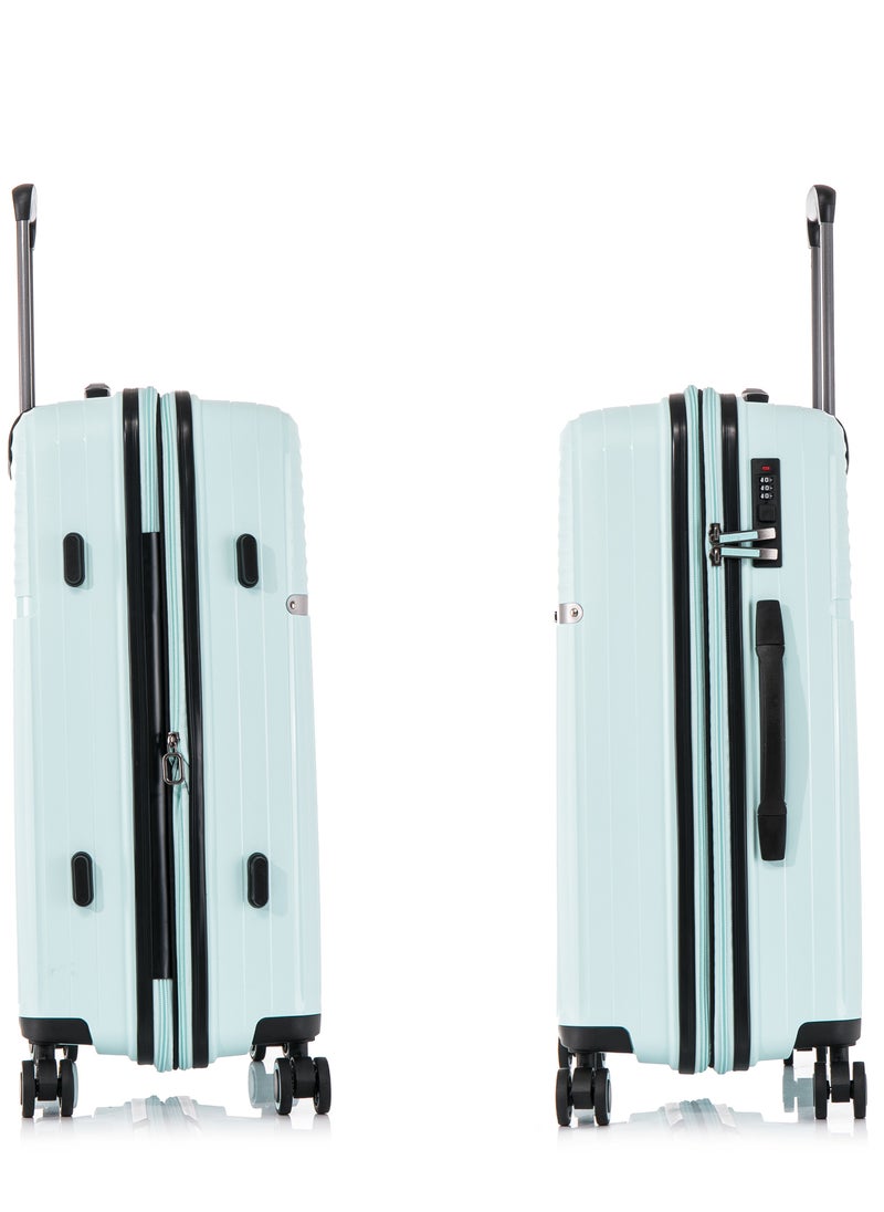 CABINPRO Light Weight PP Fashion Trolley Luggage Expandable Hard Case Carry on Suitcase with Safe Zipper and 4 Quite 360° Double Spinner Wheels CP002 Mint  - Image 5