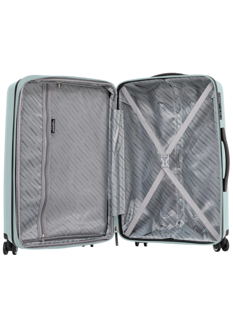 CABINPRO Light Weight PP Fashion Trolley Luggage Expandable Hard Case Carry on Suitcase with Safe Zipper and 4 Quite 360° Double Spinner Wheels CP002 Mint
