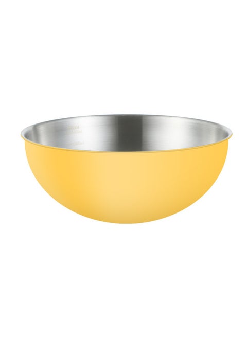 Korean 304 Stainless Steel Basin Household Kitchen Baking Egg Cooking Salad Basin Restaurant Bibimbap Noodles Seasoning Bowl-Specifications:13cm (201) 400ml-Color:Yellow Color