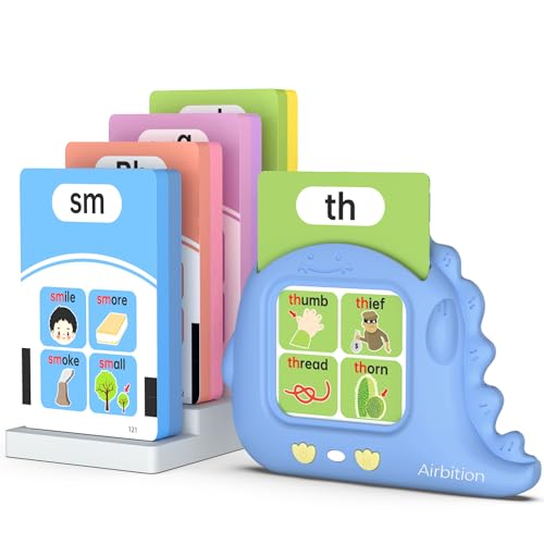 Airbition Phonics Talking Flash Cards for Toddlers 38 Airbition Learn to Read in 20 Stages Digraphs CVC Blends Long Vowel Sounds Spelling ReadingKindergarten First Second Grade Homeschool Educational Study - Image 1