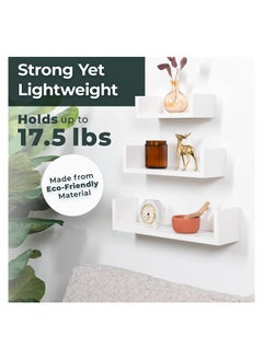 Eworld Set of 3 Wall Mounted Floating Shelf for Decorative and other Stuff  - Image 2