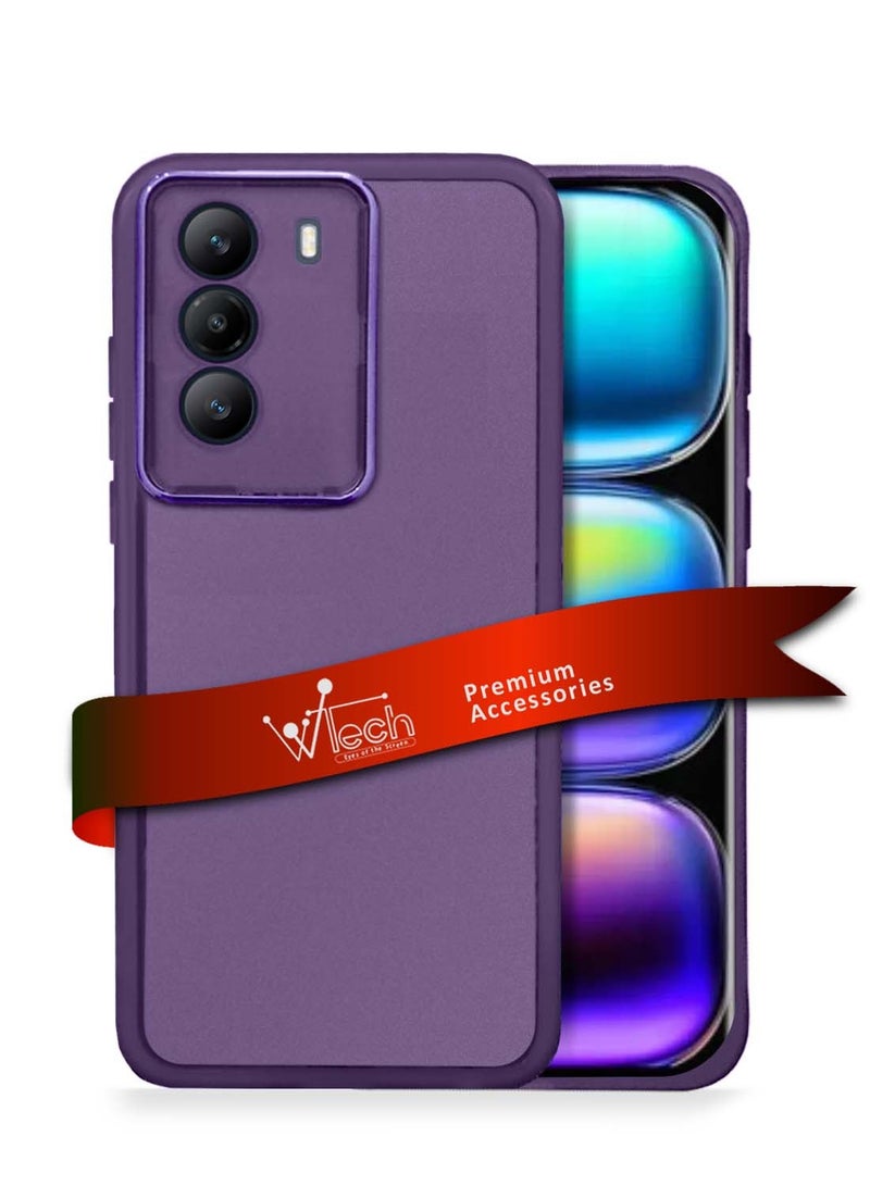 Wtech Infinix Hot 50 Pro+ / Infinix Hot 50 Pro Plus 4G 2024 Soft Transparent TPU Silicone Ultra Thin Phone Stylish Electroplated Camera Border Back Case Cover - Eggplant Purple - Image 1