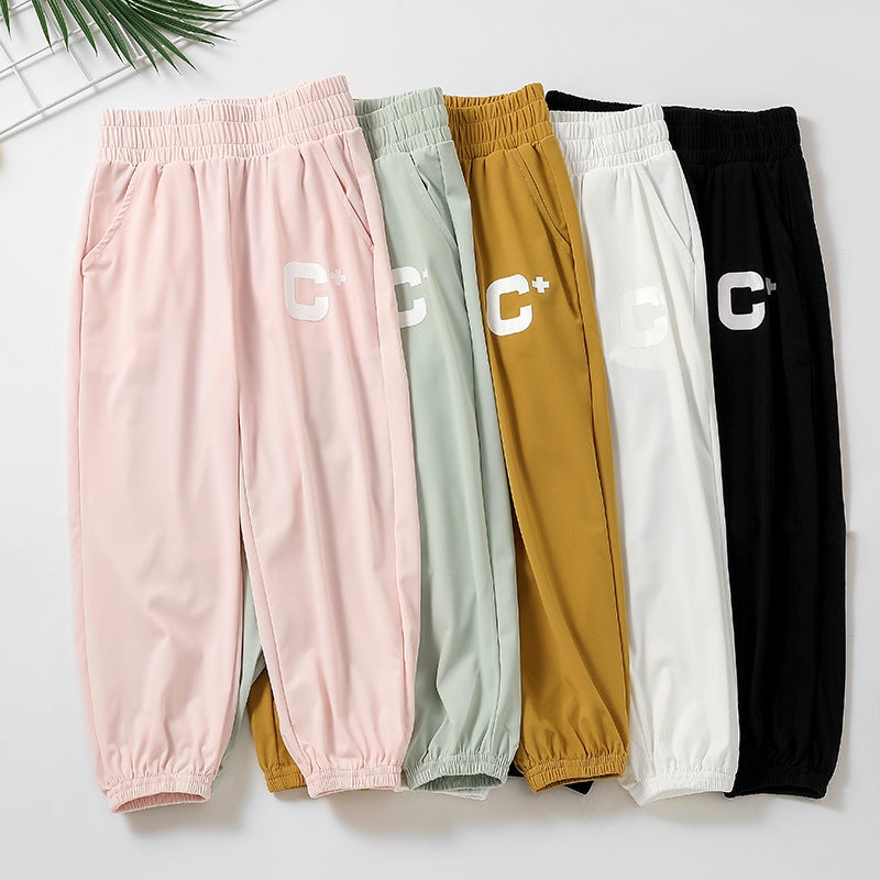 Children'S Sun Protection Pants 2024 Thin Girls' Sports Pants C Casual Loose Ice Silk Boys' Anti-Mosquito Pants - Image 2