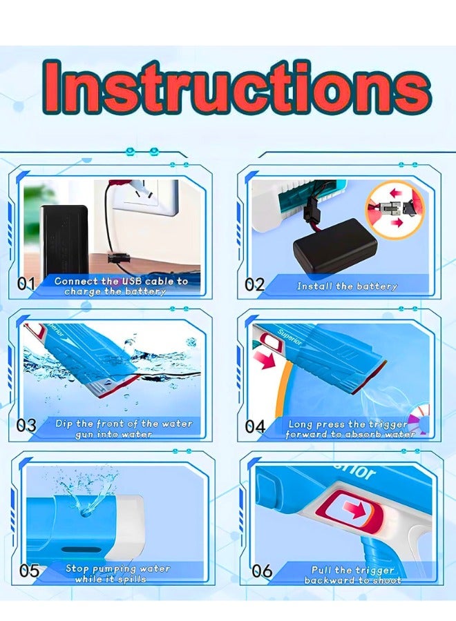 Chase Up Electric Water Gun for Kids Squirt Guns Full Automatic Water Toy, Summer Outdoor Toys Pool Toys for Kids - Image 3