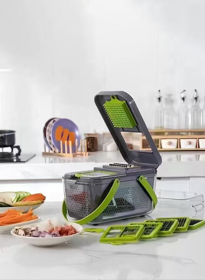 مطبخ مكون من 22 قطعة وقاطع خضار متعدد الوظائف، ومقطع، وآلة تقطيع، وقطعة بصل وبطاطا - Image 2