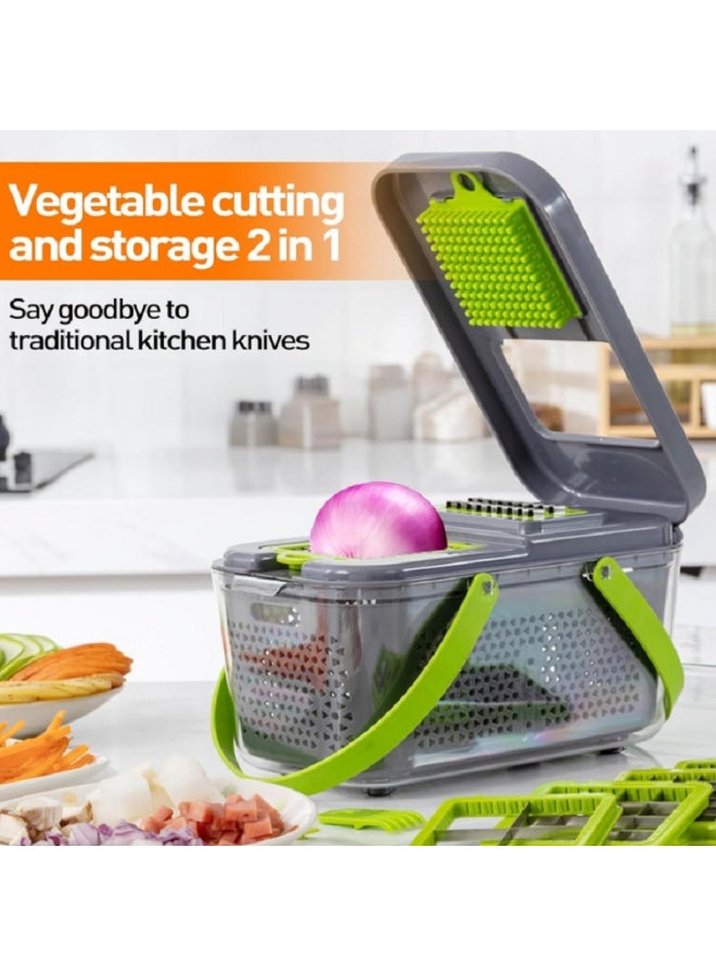 مطبخ مكون من 22 قطعة وقاطع خضار متعدد الوظائف، ومقطع، وآلة تقطيع، وقطعة بصل وبطاطا - Image 5