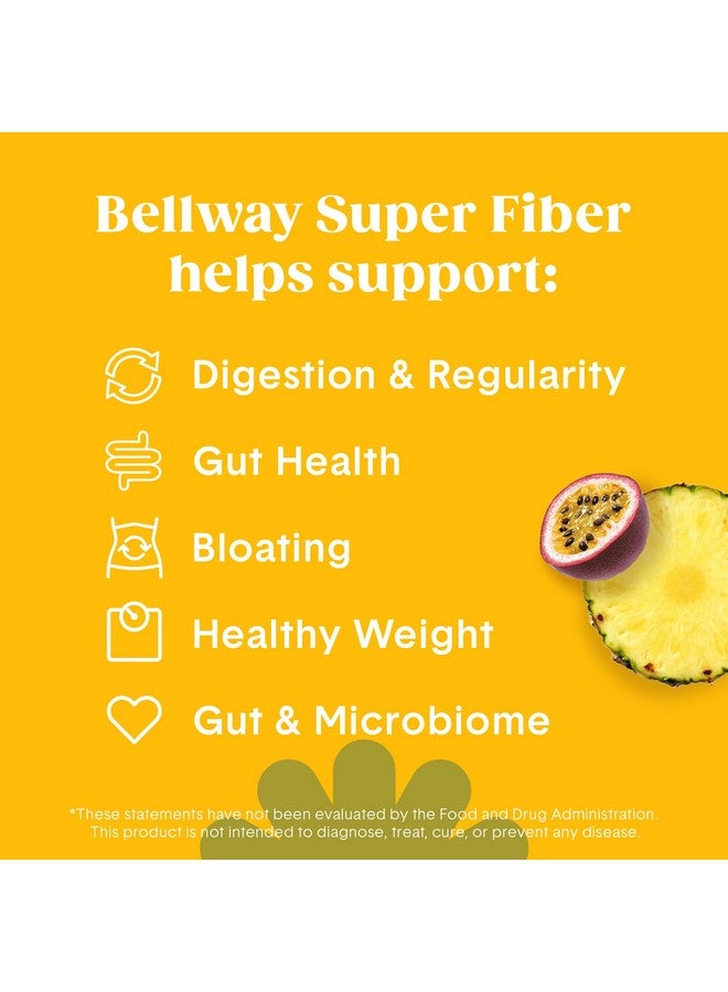 Bellway Super Fiber Powder + Fruit, Sugar Free Organic Psyllium Husk Powder Fiber Supplement for Regularity, Bloating Relief & Gut Health, Non-GMO, Plant-Based, Pineapple Passion Fruit (50 Servings) - Image 2