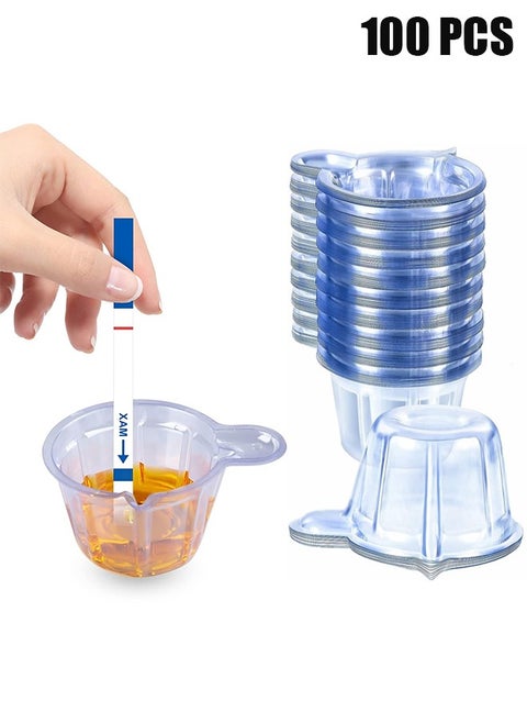 Urine Cups Plastic Urine Collection Cups Disposable Urine Specimen Cups, 40ml Plastic Urine Cups Urine Specimen Container Cups for Pregnancy Test, Ovulation Test, pH Test (100 Pieces)