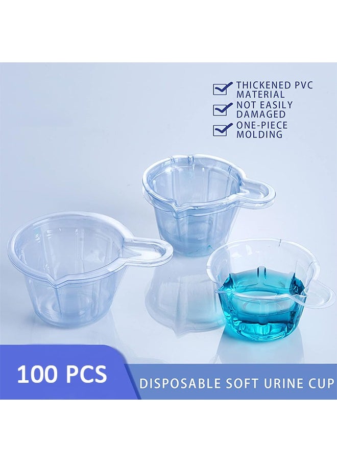 Urine Cups Plastic Urine Collection Cups Disposable Urine Specimen Cups, 40ml Plastic Urine Cups Urine Specimen Container Cups for Pregnancy Test, Ovulation Test, pH Test (100 Pieces)