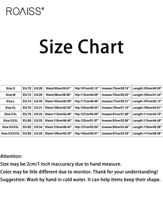 roaiss Men's Cotton Linen Wide Leg Trousers Yoga Pants Casual Simple Solid Plus Size Sweatpants Lightweight Breathable Pant Fitness Running Outdoor Sports Pants Solid Color - Image 3