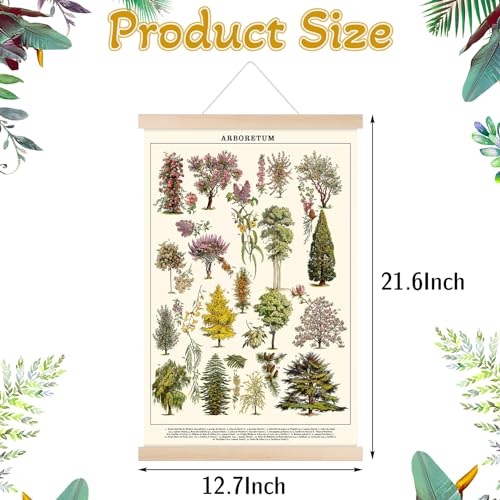 Chenkaiyang Vintage Tree Poster 2 Pcs Green Tree Wall Art Prints Rustic Retro Tree Chart Living Room Decor - Image 3