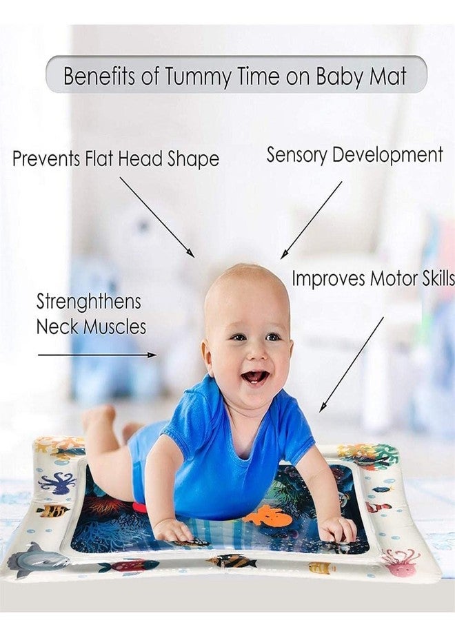 FEDDE Baby Kids Water Play Mat Toys Inflatable Tummy Time Leakproof Water Play Mat, Fun Activity Play Center Indoor and Outdoor Water Play Mat for Baby - Image 3