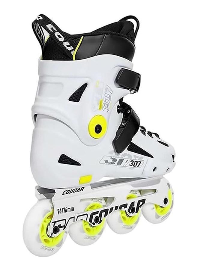 Cougar COUGAR Roller Skate Shoe Cougar Model 307 For Adult Adjustable Roller Skates with 4 Illuminating Pu Wheels, Outdoors and Indoors Roller Blades for Boys Girls Beginners Color : White Size : 41  - Image 2