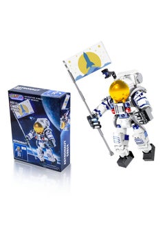 Sienon Astronaut Toys Building Kit For Kids And Adults 229Pcs Building Block Astronaut Figure Holding The Flag With Movable Joints, Diy Spaceman Assembly Construction Stem Toy City Space Building Set  - Image 1