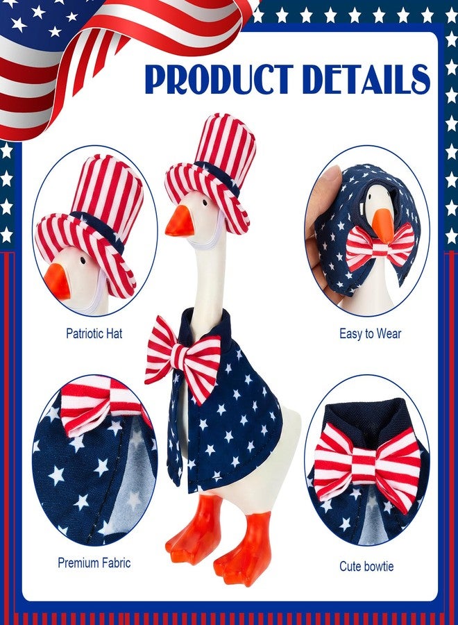 Bafeil 2 Sets Desk Goose Outfits 7 Inches - Patriotic & Graduation Mini Desktop Geese Clothes for Magnetic Geese Statue, 4th of July Goose Outfit Accessories for Office Classroom Home Table Decor Gifts - Image 4