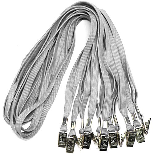 Ollain Badge Lanyards Neck Bulk Cruise Lanyards Lanyard with Clip for ID Card Name Tags Badge Holders (Gray, 50 Pack) - Image 1