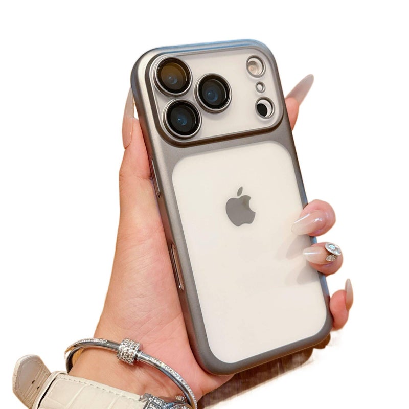 غطاء واقي بPC لـ iPhone 17 / 17 Air / 17 Pro / 17 Pro Max مع حماية من السقوط وتغطية كاملة مع مقاوم للصدمات مع ملمس ناعم مع ملمس غير لامع باللون رمادي باللون الرمادي - Image 1