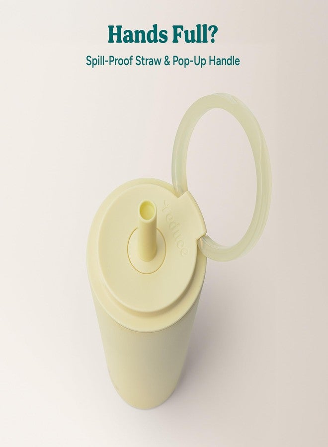 REDUCE Halo 24 oz Stainless Steel Vacuum Insulated Tumbler - Spill Proof Travel Mug with Flip Handle Lid - Keeps Drinks Cold for 32 Hrs - Dishwasher Safe - Cupholder Friendly - French Vanilla - Image 5